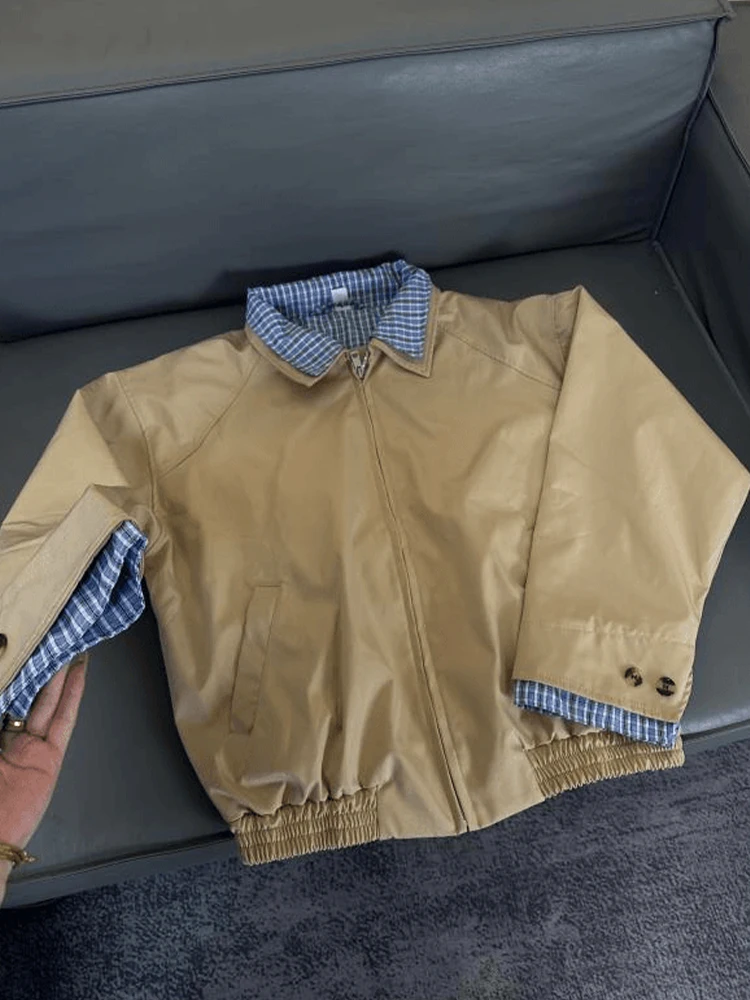 Khaki Cleanfit Harrington Jaet Men's Sle American Retro Design Collar Outerwear Fake Two-Piece Autumn Collection
Khaki Cleanfit Harrington Jaet Men's Sle American Retro Design Collar Outerwear Fake Two-Piece Autumn Collection