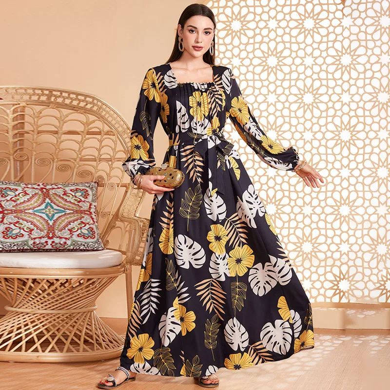 Dds23062 Moroccan Long-sleeved Dress With Fashionable Belt, Sun Dress, Party Gown Robe Abaya Ramadan Dubai Luxury Islam Elegant
Dds23062 Moroccan Long-sleeved Dress With Fashionable Belt, Sun Dress, Party Gown Robe Abaya Ramadan Dubai Luxury Islam Elegant