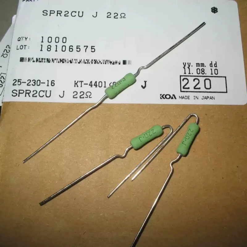 KOA 2W 22R fever resistor pure copper feet 3.8 * 12MM
KOA 2W 22R fever resistor pure copper feet 3.8 * 12MM