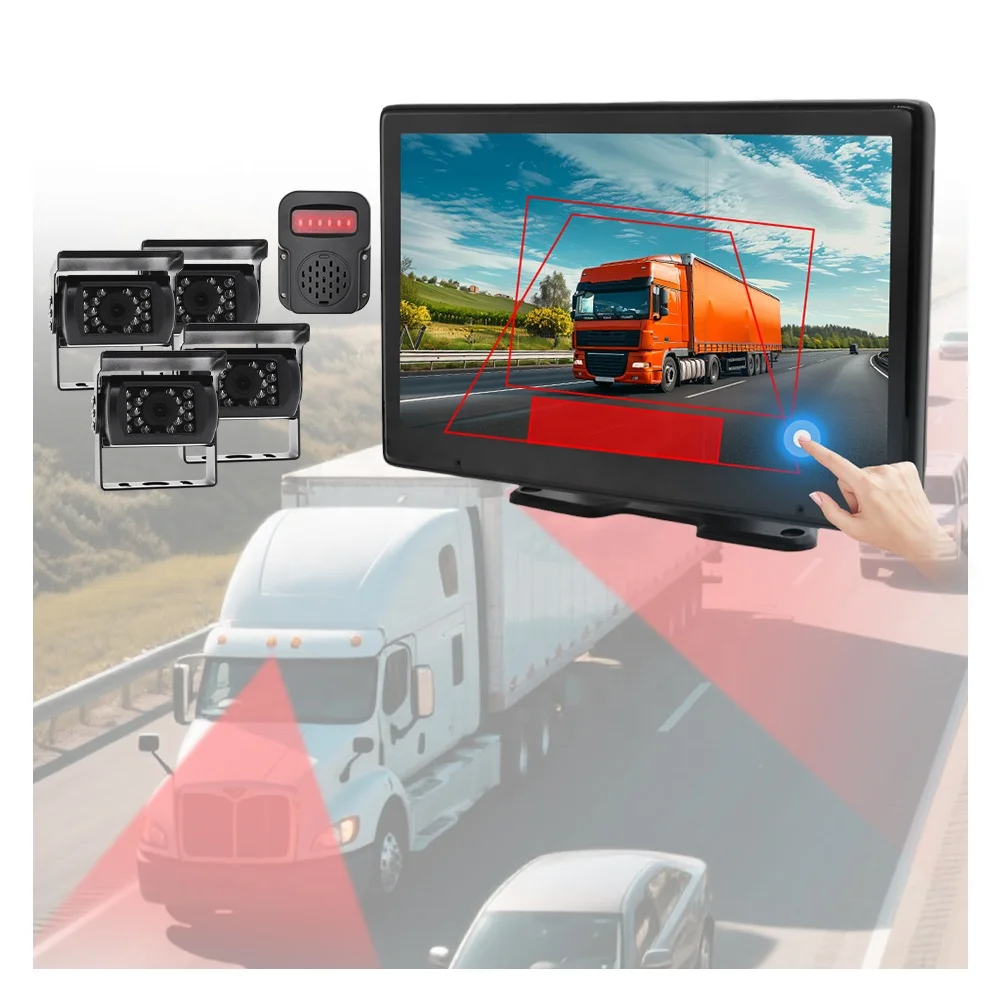 BSD 360 4K Video Security System For Car Truck Reverse Rear View Camera Screen Monitor Heavy Duty AHD DVR Kit