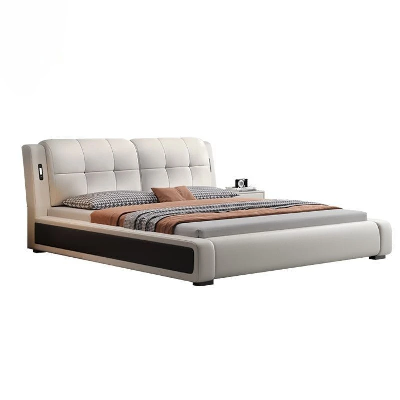 Leather bed new multi-functional lamp modern simple luxury double bed master bedroom large storage soft bag wedding bed light
Leather bed new multi-functional lamp modern simple luxury double bed master bedroom large storage soft bag wedding bed light