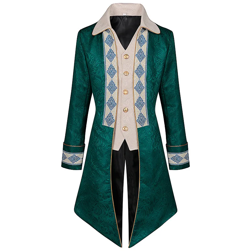 Men's Jacket Medieval Green Coat Gothic Victorian Man Trench Coat Steampunk Tailcoat Halloween Costume Frock Clothing
Men's Jacket Medieval Green Coat Gothic Victorian Man Trench Coat Steampunk Tailcoat Halloween Costume Frock Clothing