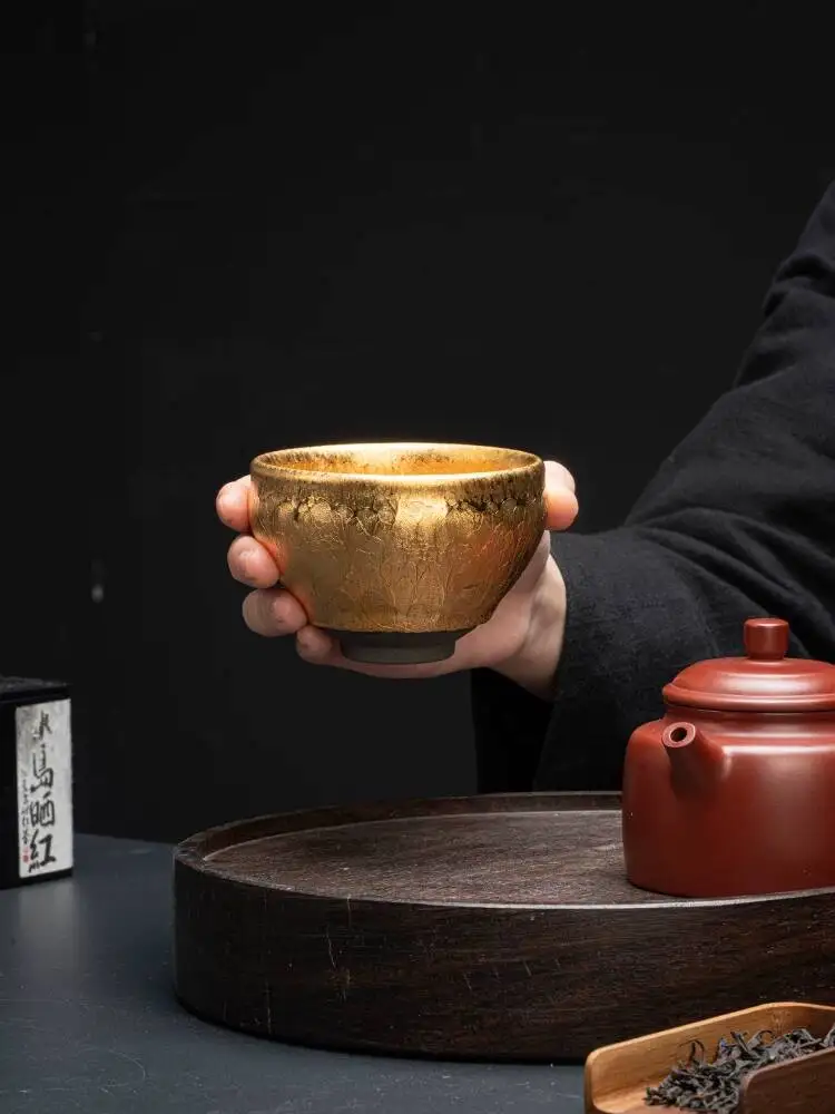 Oil Drop Jianyang Iron Teacup 24K Gilded Tea Personal Use Master Single Gift Gold Cup
Oil Drop Jianyang Iron Teacup 24K Gilded Tea Personal Use Master Single Gift Gold Cup