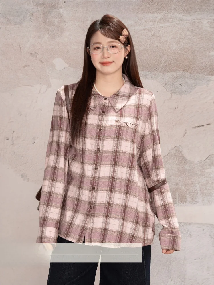 Новинка: Женская рубашка больших размеров, розовая в клетку, с длинным рукавом, свободного кроя, красивая, для ношения под одеждой, из хлопка, осенне-зимняя, модная
Новинка: Женская рубашка больших размеров, розовая в клетку, с длинным рукавом, свободного кроя, красивая, для ношения под одеждой, из хлопка, осенне-зимняя, модная