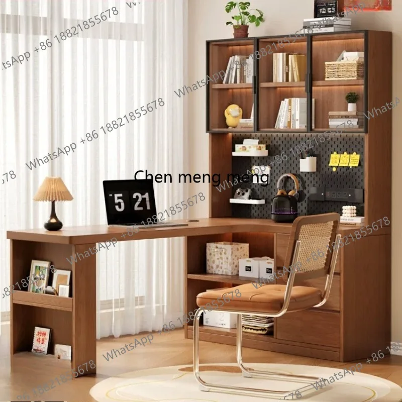 Desk bookcase integrated solid wood household corner computer desk, modern simple desktop office, study table
Desk bookcase integrated solid wood household corner computer desk, modern simple desktop office, study table
