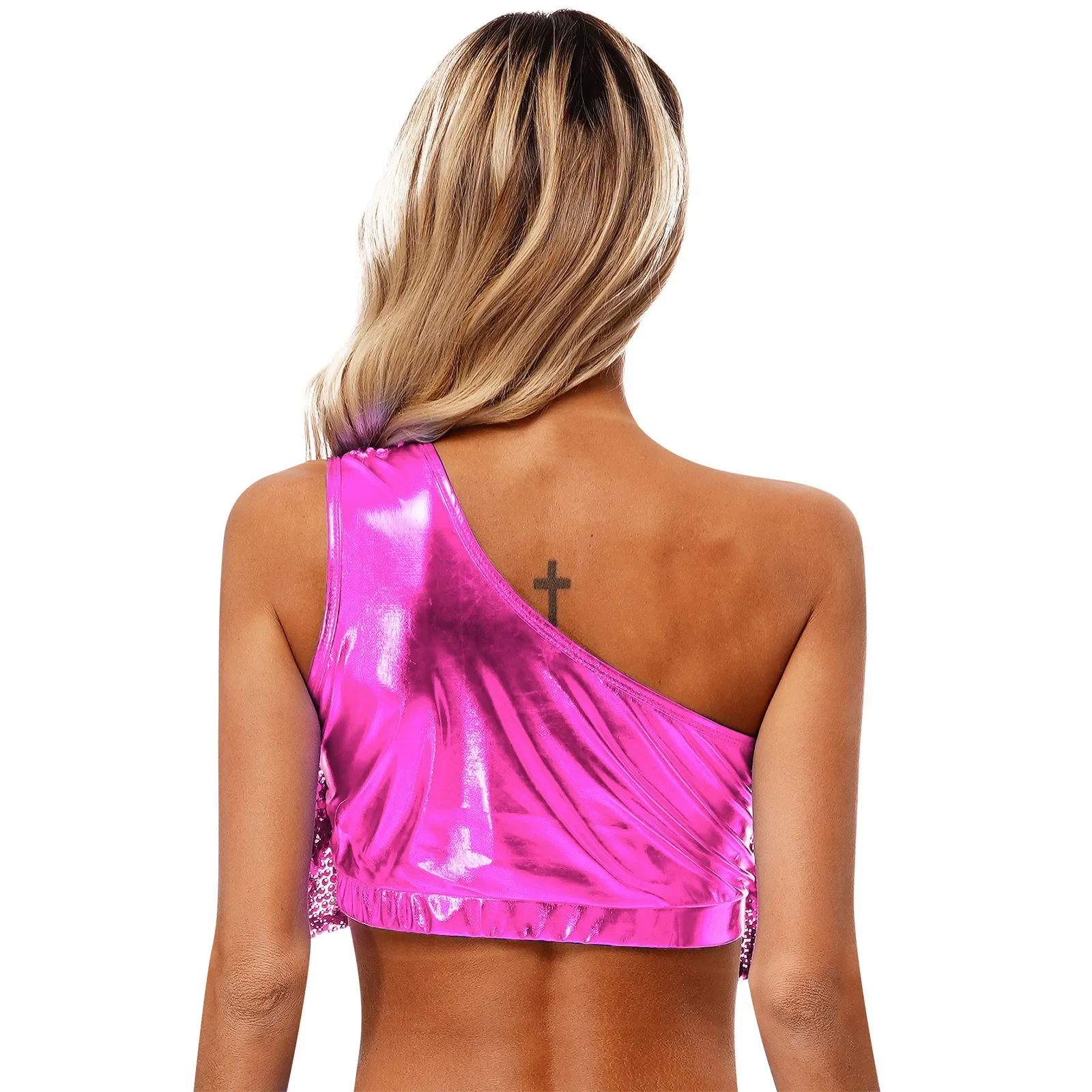 Женский укороченный топ с блестками и многоуровневыми оборками, без рукавов, майки для джазовых танцев, металлический жилет на одно плечо, сценический костюм
Женский укороченный топ с блестками и многоуровневыми оборками, без рукавов, майки для джазовых танцев, металлический жилет на одно плечо, сценический костюм