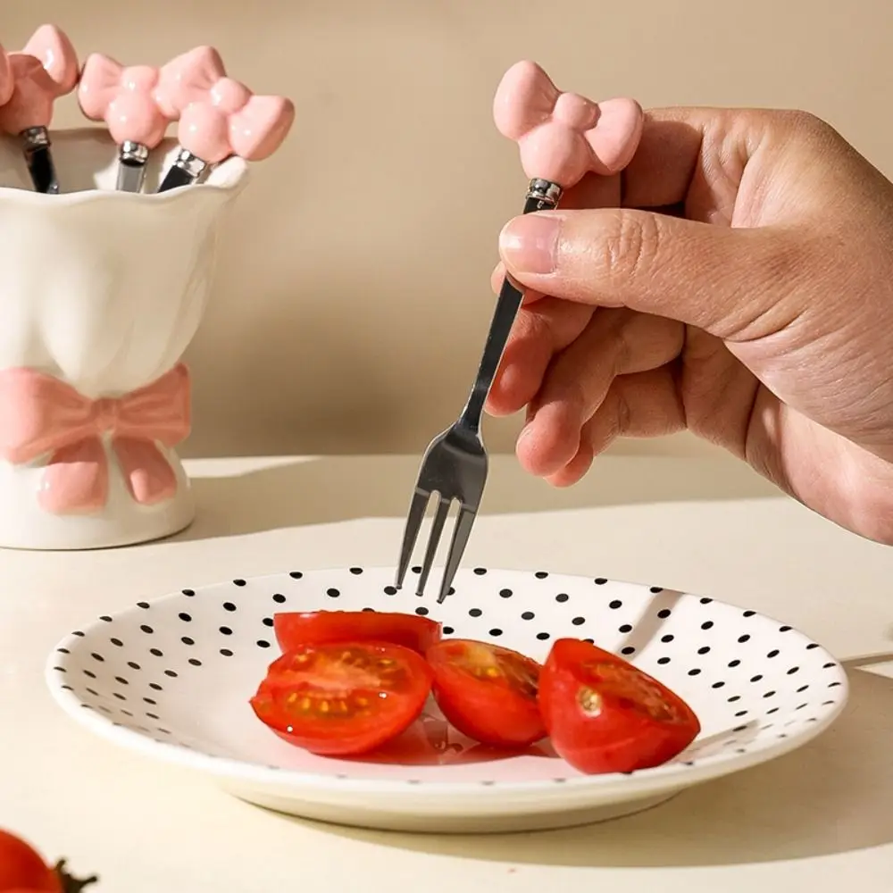 Bowknot Ceramic Fruit Forks Set Ins Style Solid Color Ceramic Fruit Forks Receipt Jar Comfortable Grip Decorative
Bowknot Ceramic Fruit Forks Set Ins Style Solid Color Ceramic Fruit Forks Receipt Jar Comfortable Grip Decorative