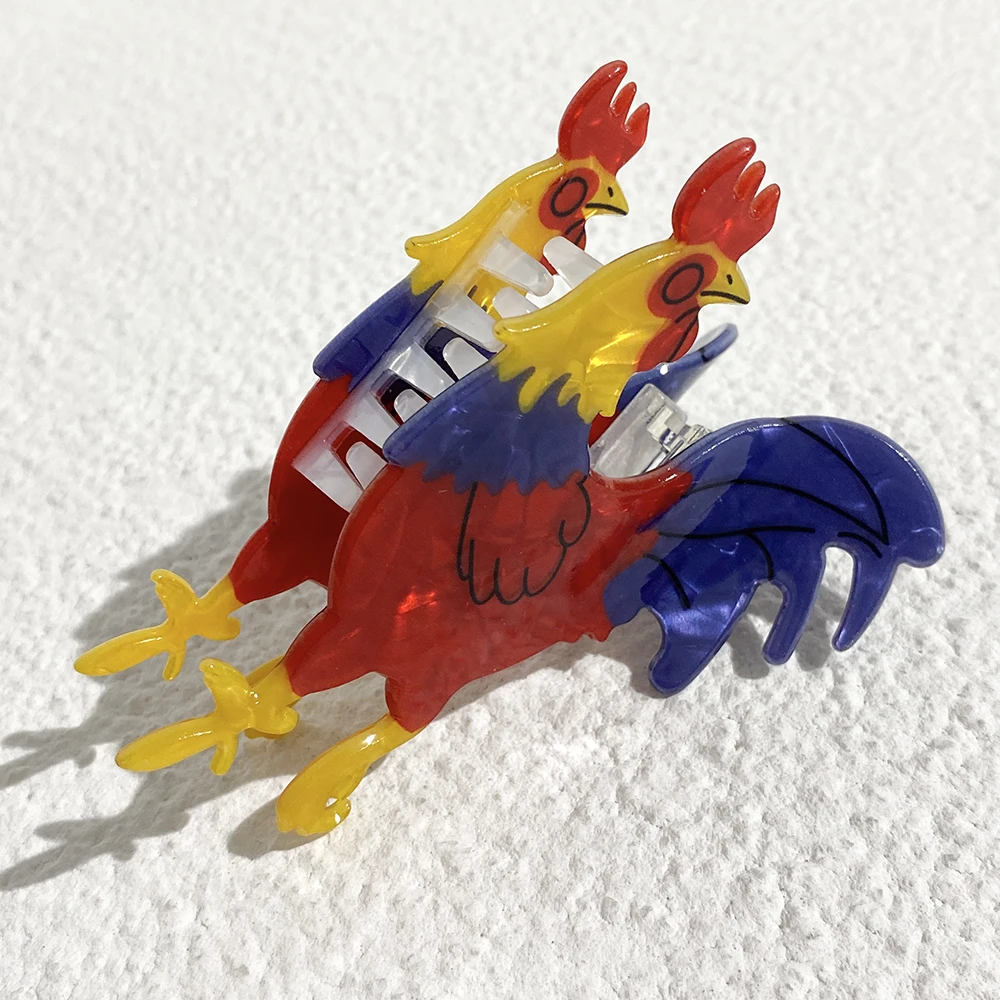 AENSOA Colorful Rooster Hairpin Splicing Creative Fun Hairdo Back Head Shark Clip Cute Personality Popular Hair Grab For Women
AENSOA Colorful Rooster Hairpin Splicing Creative Fun Hairdo Back Head Shark Clip Cute Personality Popular Hair Grab For Women