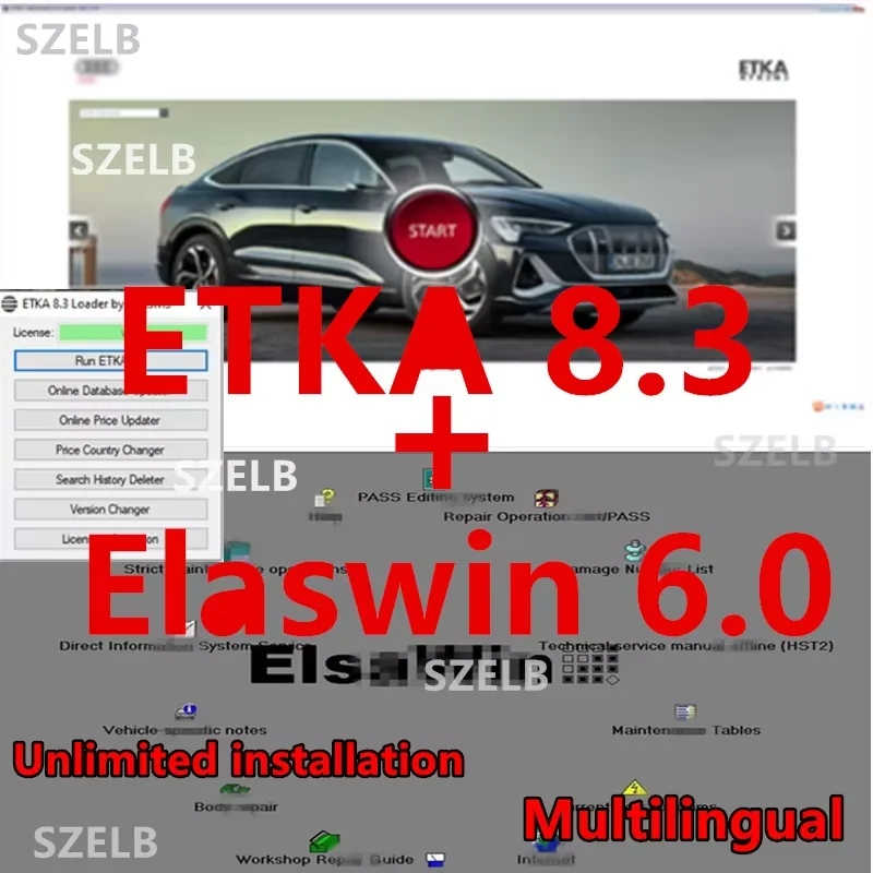 ELSA6.0+ETKA8.3 новейшее программное обеспечение для обслуживания Zmoli Dio Nova для каталога электронных деталей V/W+AU/DI, бесплатная установка + видео
ELSA6.0+ETKA8.3 новейшее программное обеспечение для обслуживания Zmoli Dio Nova для каталога электронных деталей V/W+AU/DI, бесплатная установка + видео