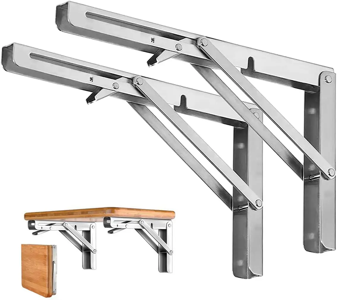 2pcs Folding Shelf Brackets Heavy Duty Stainless Steel Collapsible Shelf Bracket for Bench Table,Space Saving DIY Bracket
2pcs Folding Shelf Brackets Heavy Duty Stainless Steel Collapsible Shelf Bracket for Bench Table,Space Saving DIY Bracket