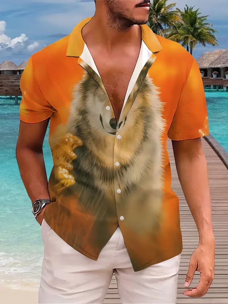 Men's 3D Wolf Print Hawaiian Shirt Cool Animal Graphic Short Sleeve Button Down Beach Shirt Summer Casual Party Holiday Shirt
Men's 3D Wolf Print Hawaiian Shirt Cool Animal Graphic Short Sleeve Button Down Beach Shirt Summer Casual Party Holiday Shirt