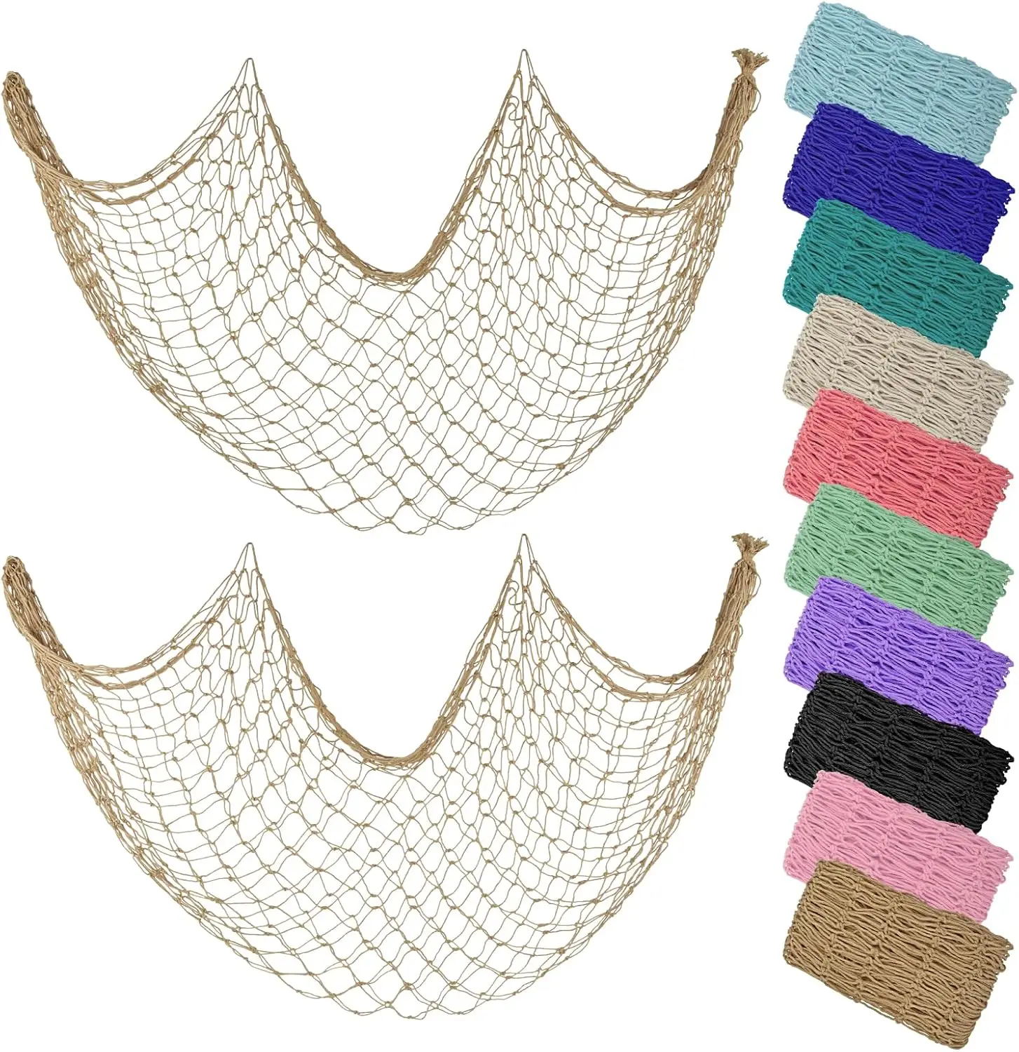 Decorative Fishing Net 80x40 Inch 2 Pack Large Picture Fish Net for Nautical Mermaid Pirate Ocean Themed Party Decorations
Decorative Fishing Net 80x40 Inch 2 Pack Large Picture Fish Net for Nautical Mermaid Pirate Ocean Themed Party Decorations