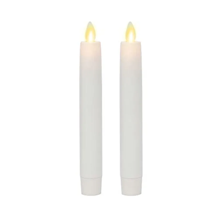 Flameless Battery Operated Tapers, Pack of 2 0.87" x 6.75" Candles, Realistic LED Flickering Flame Safe for Home and Pets
Flameless Battery Operated Tapers, Pack of 2 0.87" x 6.75" Candles, Realistic LED Flickering Flame Safe for Home and Pets