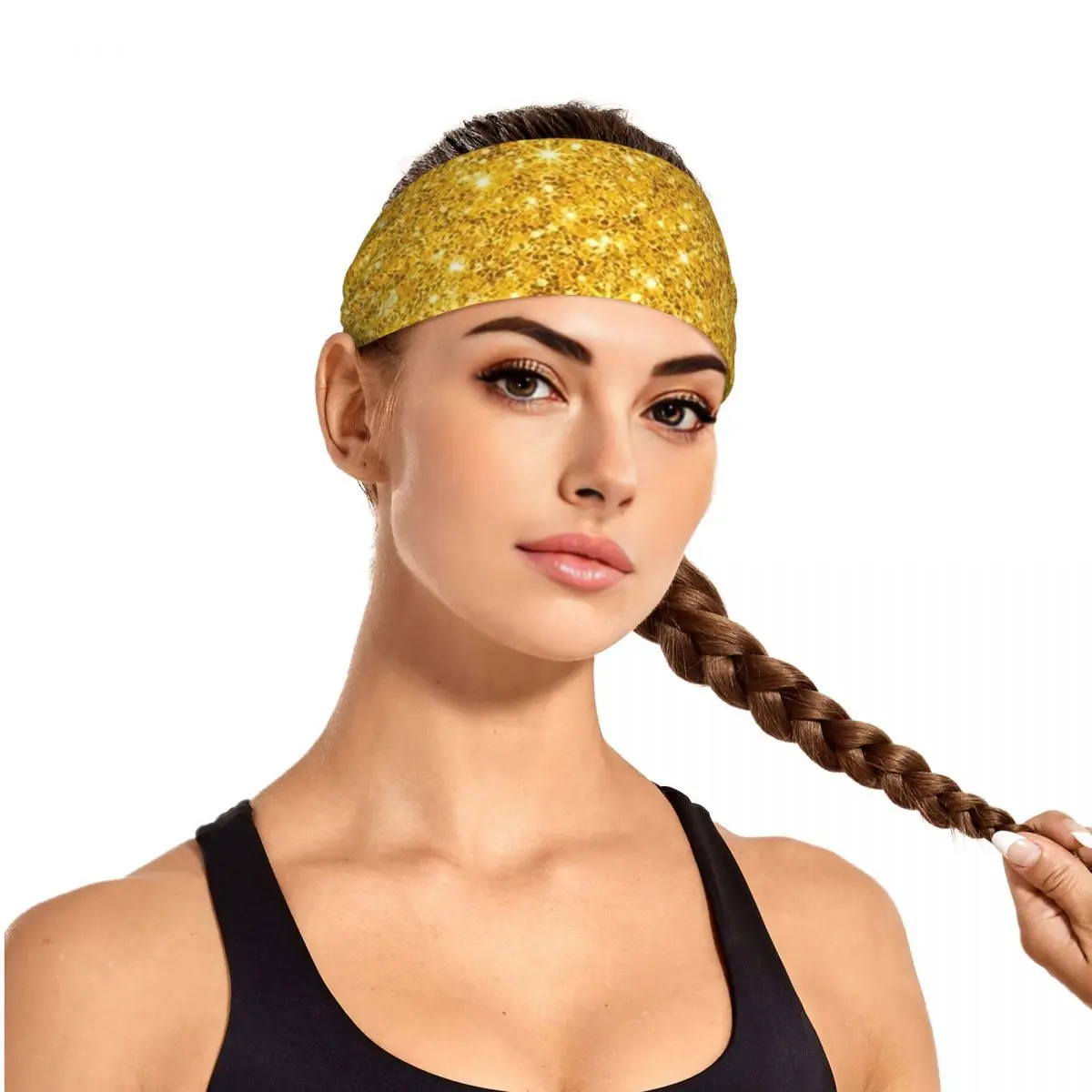 Custom Glitter Gold Sweatband for Men Women Quick Drying Sports Sweatband Gym Yoga Running
Custom Glitter Gold Sweatband for Men Women Quick Drying Sports Sweatband Gym Yoga Running