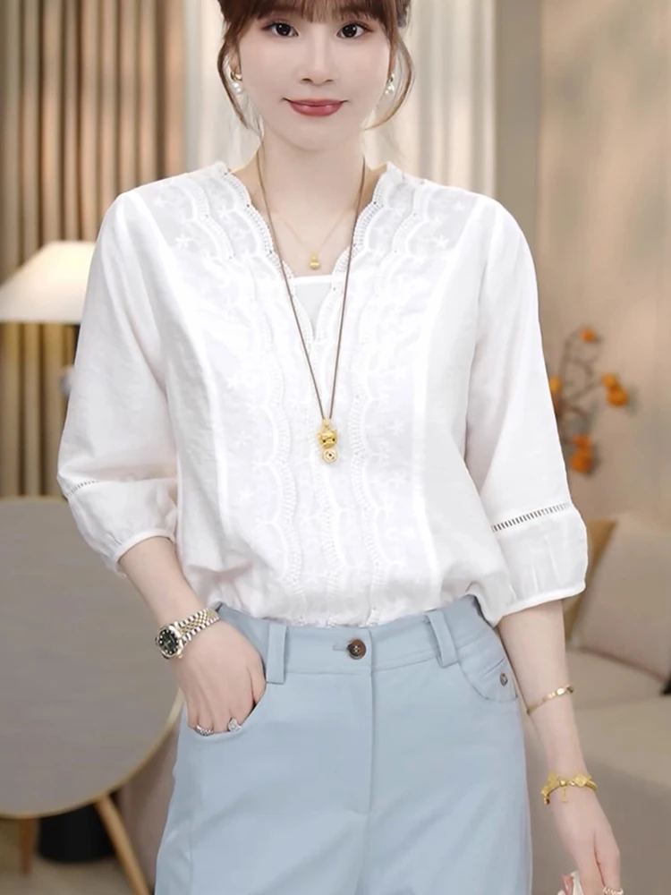 Летний топ с кружевной отделкой, однотонный, приталенный, свободного кроя, в корейском стиле, стандартной длины, цветной
Летний топ с кружевной отделкой, однотонный, приталенный, свободного кроя, в корейском стиле, стандартной длины, цветной