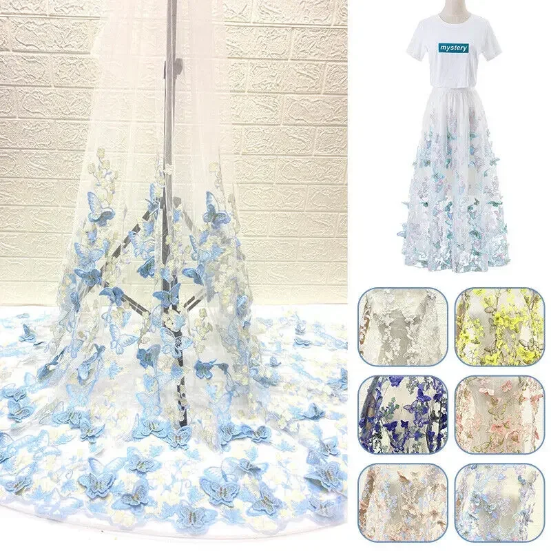 Floral 3D Butterfly Embroidery Lace Fabric Voile Mesh for Diy Dress Suit Sewing Craft Clothing Making Supplies Wedding Garment
Floral 3D Butterfly Embroidery Lace Fabric Voile Mesh for Diy Dress Suit Sewing Craft Clothing Making Supplies Wedding Garment