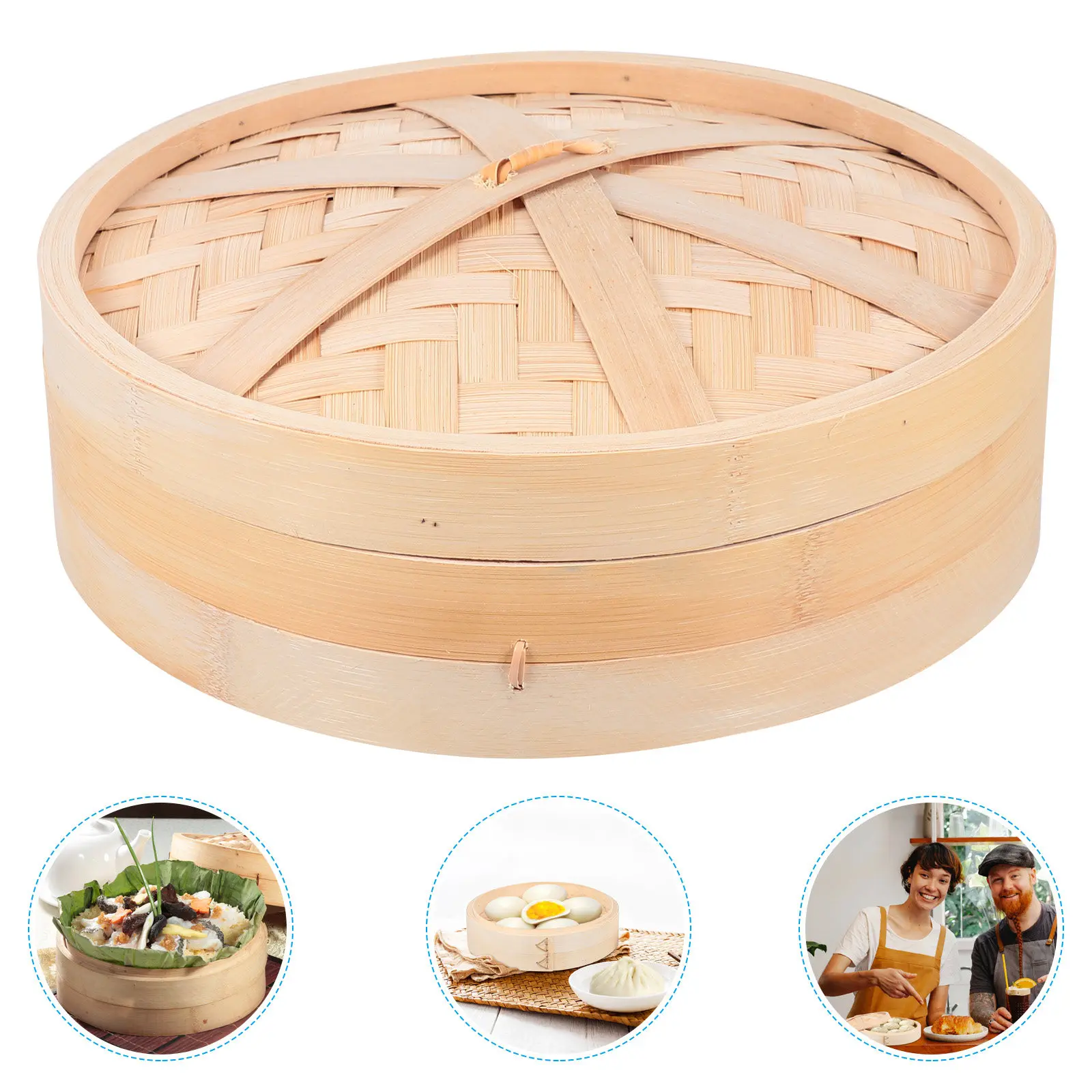1 Set Bamboo Steamer Handmade Kitchen Food Steamer Non-Sticky Lid Multi-Functional Cooking Tool for Healthy Diet Dumpling Dim
1 Set Bamboo Steamer Handmade Kitchen Food Steamer Non-Sticky Lid Multi-Functional Cooking Tool for Healthy Diet Dumpling Dim
