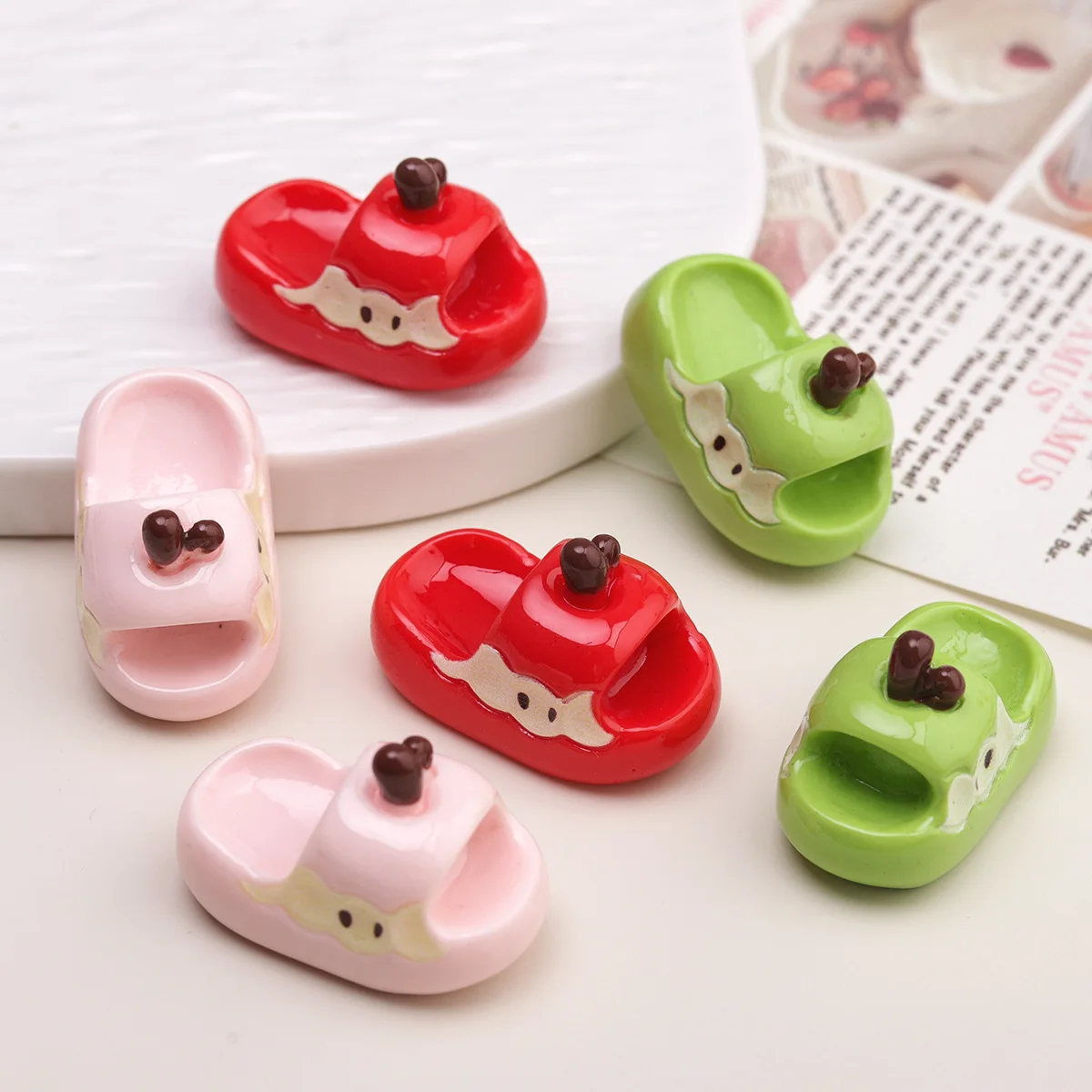 2pcs miniso 3d apple slipper cartoon resin accessories diy junk case charms handmade miniature mateials jewelry crafts supplies
2pcs miniso 3d apple slipper cartoon resin accessories diy junk case charms handmade miniature mateials jewelry crafts supplies