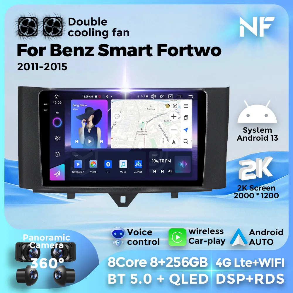 For Mercedes Benz Smart fortwo 2011-2015 Multimedia Player GPS Intelligent Systems Android 13Car Radio 256GB 8-core8 BT5.0 WIFI
For Mercedes Benz Smart fortwo 2011-2015 Multimedia Player GPS Intelligent Systems Android 13Car Radio 256GB 8-core8 BT5.0 WIFI