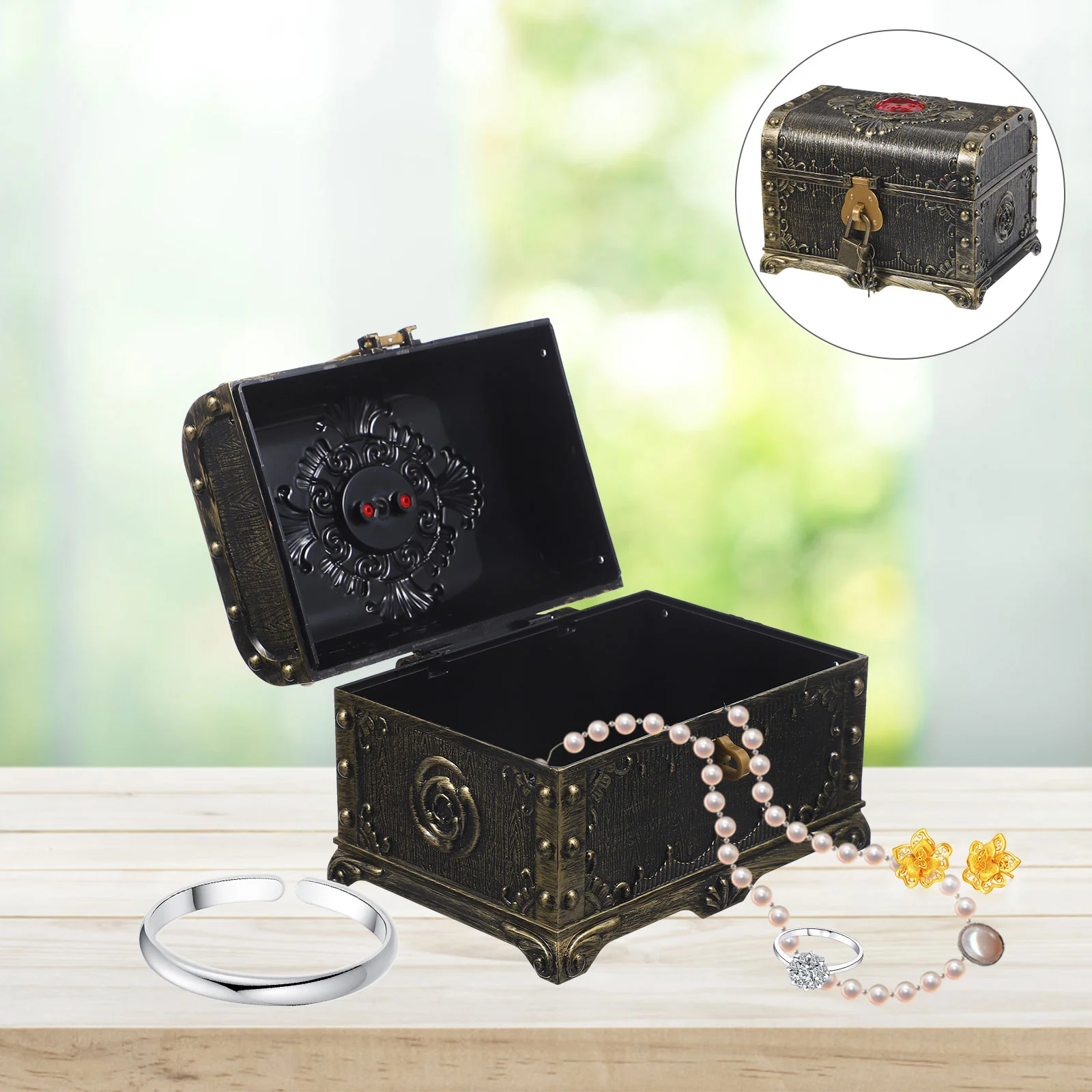 Vintage Style Chest naments Jewelry Case Toys Plastic Storage Box for Child Decorative Display
Vintage Style Chest naments Jewelry Case Toys Plastic Storage Box for Child Decorative Display