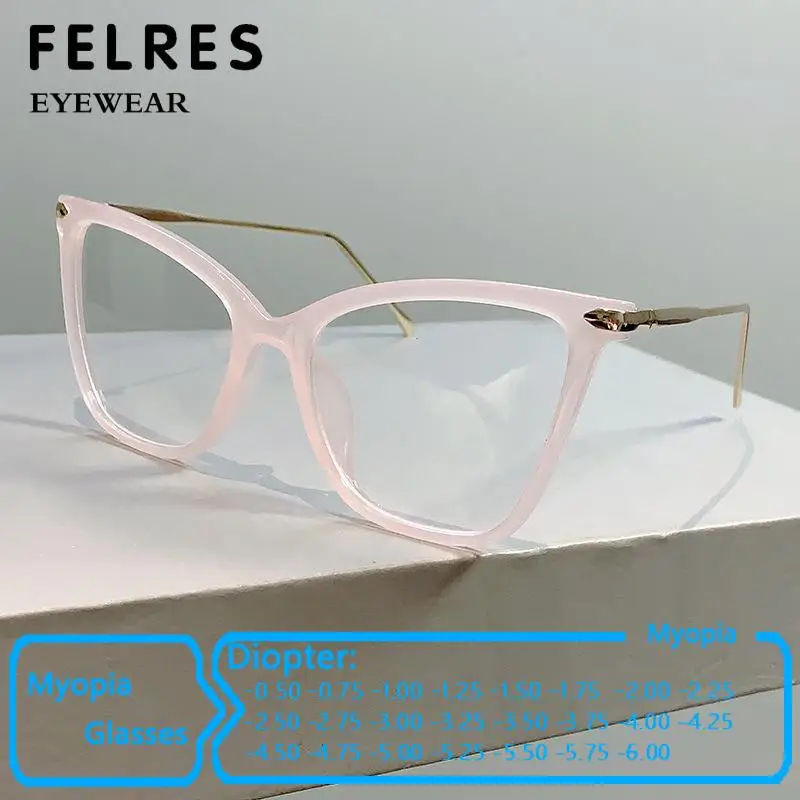 Women Large Frame Finished Myopia Glasses Brand Design Anti Blue Light Cat Eye Optical Glasses Customized Prescription Glasses
Women Large Frame Finished Myopia Glasses Brand Design Anti Blue Light Cat Eye Optical Glasses Customized Prescription Glasses