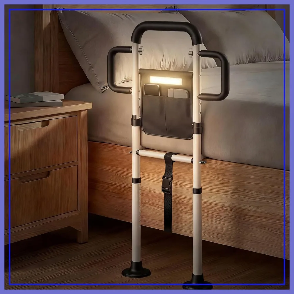 Safety Bed Rail for Seniors, 400Lbs Support, ASTM-Certified, Adjustable Height with Motion Light & Storage Pockets
Safety Bed Rail for Seniors, 400Lbs Support, ASTM-Certified, Adjustable Height with Motion Light & Storage Pockets