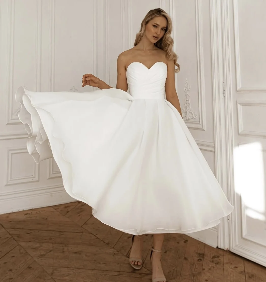 Wedding Dress for Women 2025 Sweetheart Organza Ankle Length Simple Bridal Gowns свадебное платье vestidos de novia boda civil
Wedding Dress for Women 2025 Sweetheart Organza Ankle Length Simple Bridal Gowns свадебное платье vestidos de novia boda civil