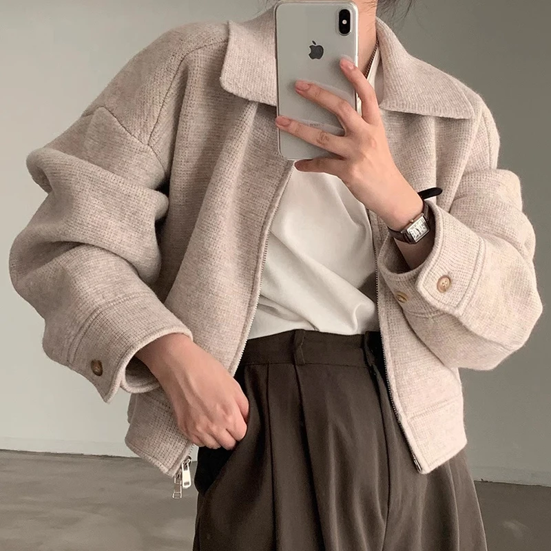 Chic Vintage Winter Casual Doll Collar Loose Fit Double Zipper Long Sve ort Jaet Women's Faion Commute Sle
Chic Vintage Winter Casual Doll Collar Loose Fit Double Zipper Long Sve ort Jaet Women's Faion Commute Sle