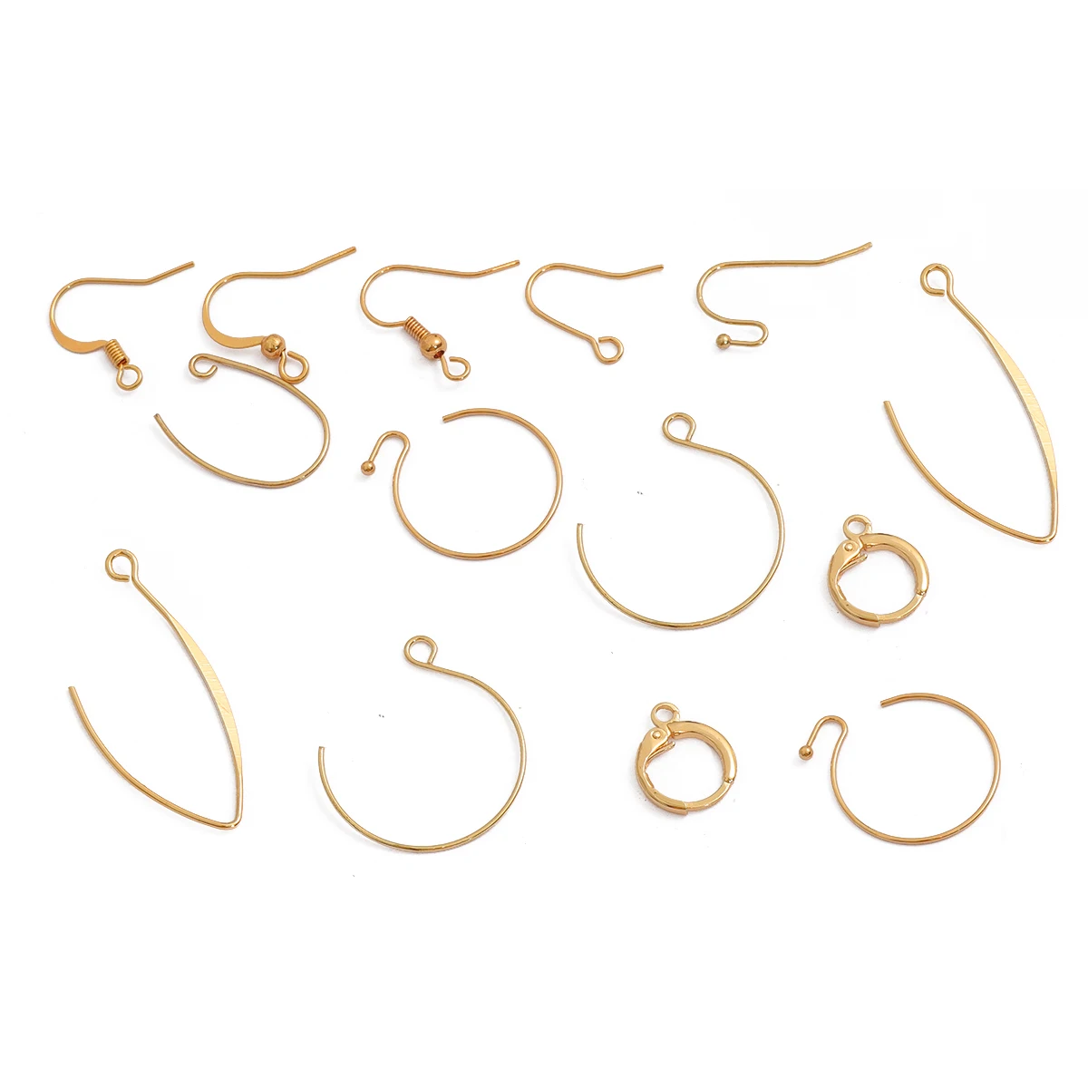 18K Gold Plated 12-20mm 10-20pcs/lot Copper Earring Hooks Wire Settings Base Earrings Hoops For DIY Jewelry Making Accessories
18K Gold Plated 12-20mm 10-20pcs/lot Copper Earring Hooks Wire Settings Base Earrings Hoops For DIY Jewelry Making Accessories