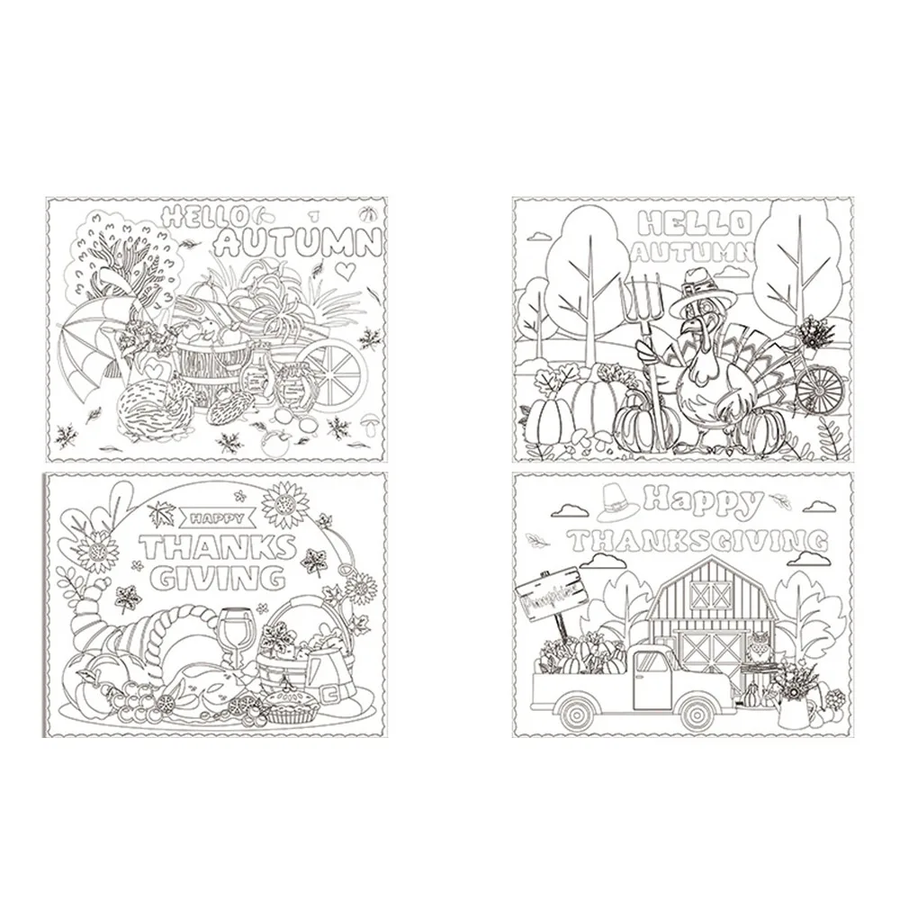 8pcs Hand-painted Thanksgiving Placemat Paper Material Turkey Pumpkin DIY Paper Placemat Cup Plate Mat Turkey Design
8pcs Hand-painted Thanksgiving Placemat Paper Material Turkey Pumpkin DIY Paper Placemat Cup Plate Mat Turkey Design