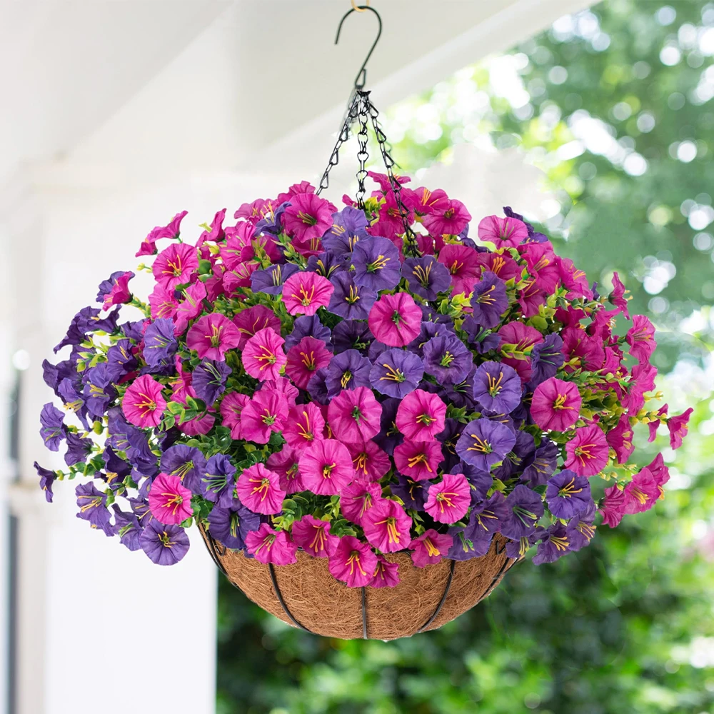Artificial Fake Hanging Flowers Plants Basket Decoration Silk Morning Glory in Planter for Home Porch Balcony Yard Outdoor Decor
Artificial Fake Hanging Flowers Plants Basket Decoration Silk Morning Glory in Planter for Home Porch Balcony Yard Outdoor Decor