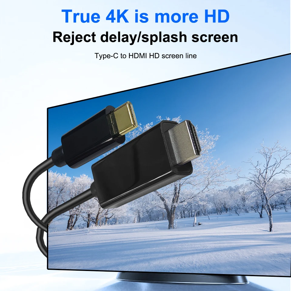 4K USB C to HDMI Cable 1.8m/5.58ft Type C to HDMI Adapter for monitor, projector, HDTV,MacBook Pro IPad pro Laptop
4K USB C to HDMI Cable 1.8m/5.58ft Type C to HDMI Adapter for monitor, projector, HDTV,MacBook Pro IPad pro Laptop