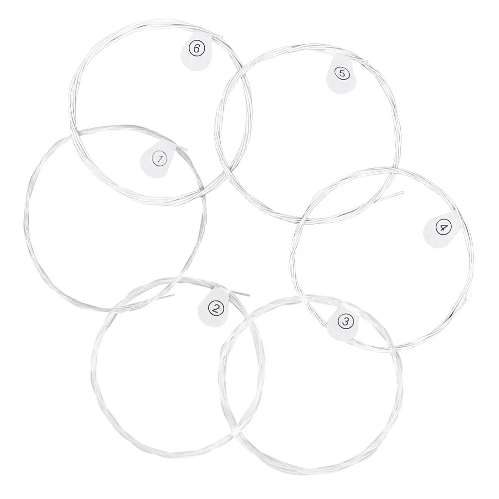 6Pcs Replacement Guitar Strings Folk Guitar Silver Plated Copper Nylon Acoustic Strings Durable Clear Sound Set
6Pcs Replacement Guitar Strings Folk Guitar Silver Plated Copper Nylon Acoustic Strings Durable Clear Sound Set