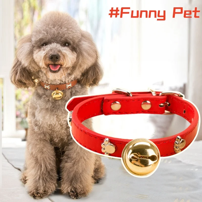 Novelty 4cm noise reduction Bell Solid PU leather Bone Element Collor For Small-Breed Dog Outdoor hauling cable Easy Finding
Novelty 4cm noise reduction Bell Solid PU leather Bone Element Collor For Small-Breed Dog Outdoor hauling cable Easy Finding