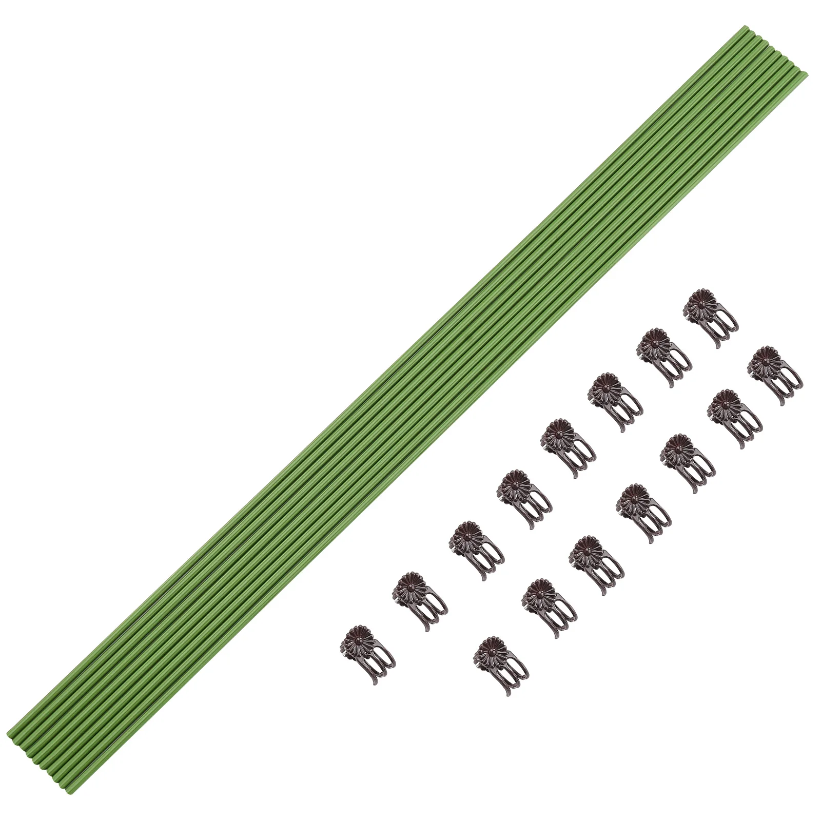 40cm Plant Support Stakes With Clips Stents Plastic Coated Steel Pipe For Climbing Plant Flower Vegetable Bendable Garden Pillar
40cm Plant Support Stakes With Clips Stents Plastic Coated Steel Pipe For Climbing Plant Flower Vegetable Bendable Garden Pillar