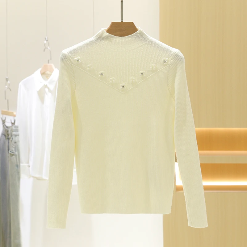 Вязаный свитер для похудения с бриллиантовой отделкой, высоким воротником, женственный, мягкий, из смесового полиэстера, с длинными рукавами, новинка зимы
Вязаный свитер для похудения с бриллиантовой отделкой, высоким воротником, женственный, мягкий, из смесового полиэстера, с длинными рукавами, новинка зимы