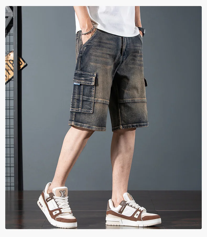 Men's Baggy Jorts Vintage Jean Shorts Distressed Wide Leg Bermuda Denim Shorts with Pockets
Men's Baggy Jorts Vintage Jean Shorts Distressed Wide Leg Bermuda Denim Shorts with Pockets