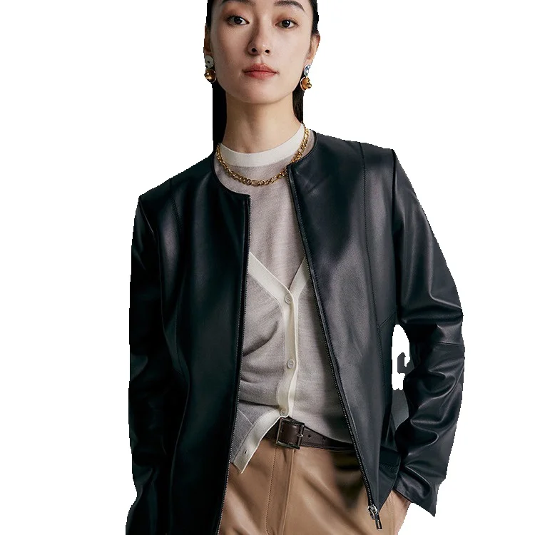 New Inner Mongolia Sheepskin Round Neck Waist Leather Jacket With Smart And Efficient Sheepskin Motorcycle Jacket
New Inner Mongolia Sheepskin Round Neck Waist Leather Jacket With Smart And Efficient Sheepskin Motorcycle Jacket