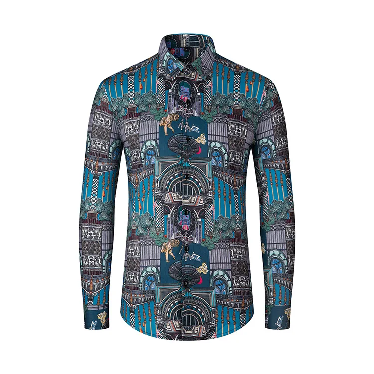European American Printed Long Sleeved Shirt for Men Retro Slim Fit Casual Business Social Shirts Nightclub Banquet Party Blouse
European American Printed Long Sleeved Shirt for Men Retro Slim Fit Casual Business Social Shirts Nightclub Banquet Party Blouse