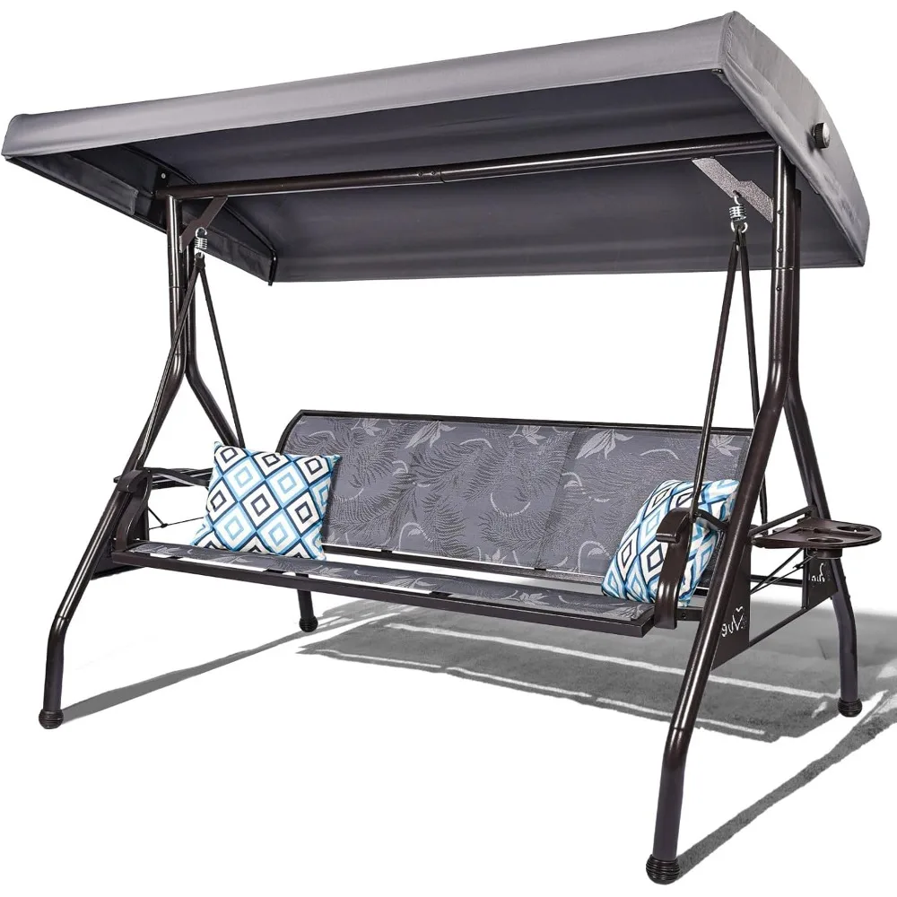 3 Person Patio Swing Outdoor Swing for Adults with Adjustable Canopy &Upgraded Cup Holders Textilene Fabric Porch Swing Chair wi
3 Person Patio Swing Outdoor Swing for Adults with Adjustable Canopy &Upgraded Cup Holders Textilene Fabric Porch Swing Chair wi