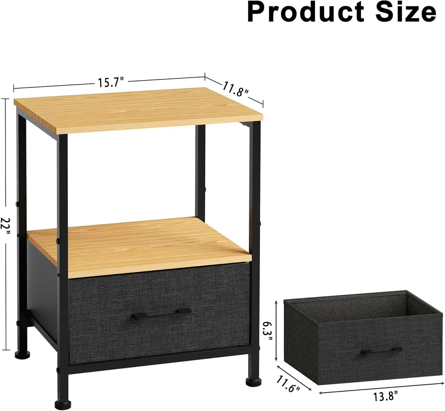 Nightstand With Fabric Drawers, 2-Tier Storage Side Table,End Table With Open Shelf,Bedside Table, Night Stand For Living Room,
Nightstand With Fabric Drawers, 2-Tier Storage Side Table,End Table With Open Shelf,Bedside Table, Night Stand For Living Room,