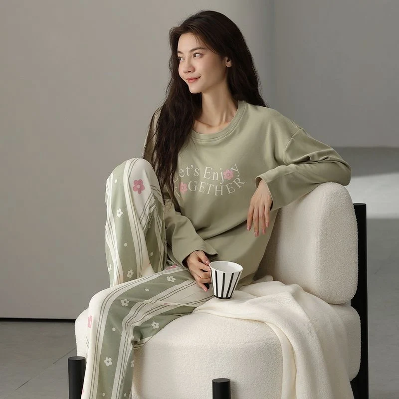 Осень 2023, пижамные комплекты из 100% хлопка с длинными рукавами и принтом для женщин, корейская свободная одежда для сна, домашняя одежда, Pijama Mujer, домашняя одежда
Осень 2023, пижамные комплекты из 100% хлопка с длинными рукавами и принтом для женщин, корейская свободная одежда для сна, домашняя одежда, Pijama Mujer, домашняя одежда