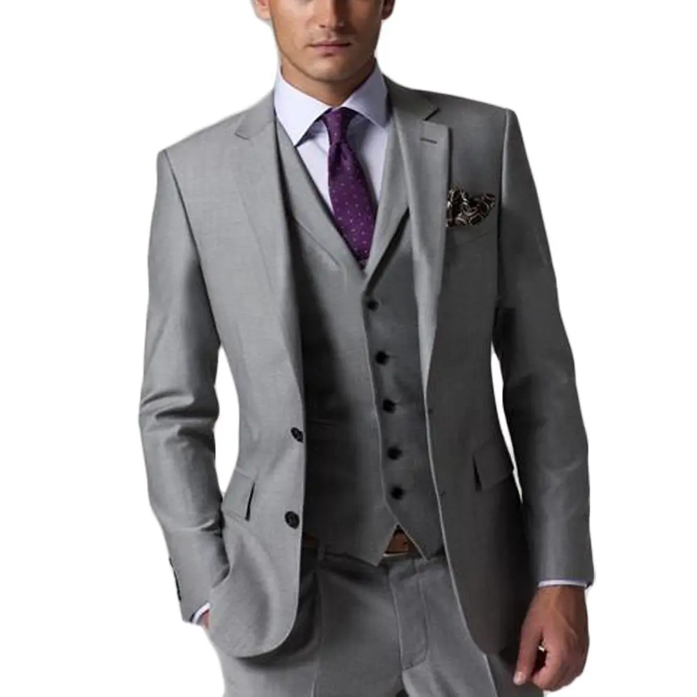 Gray Mens Suits For Wedding 3 Pieces Costume Homme Blazer Wedding Groom Tuxedos Groomsmen Business Prom Suits Slim Fit
Gray Mens Suits For Wedding 3 Pieces Costume Homme Blazer Wedding Groom Tuxedos Groomsmen Business Prom Suits Slim Fit