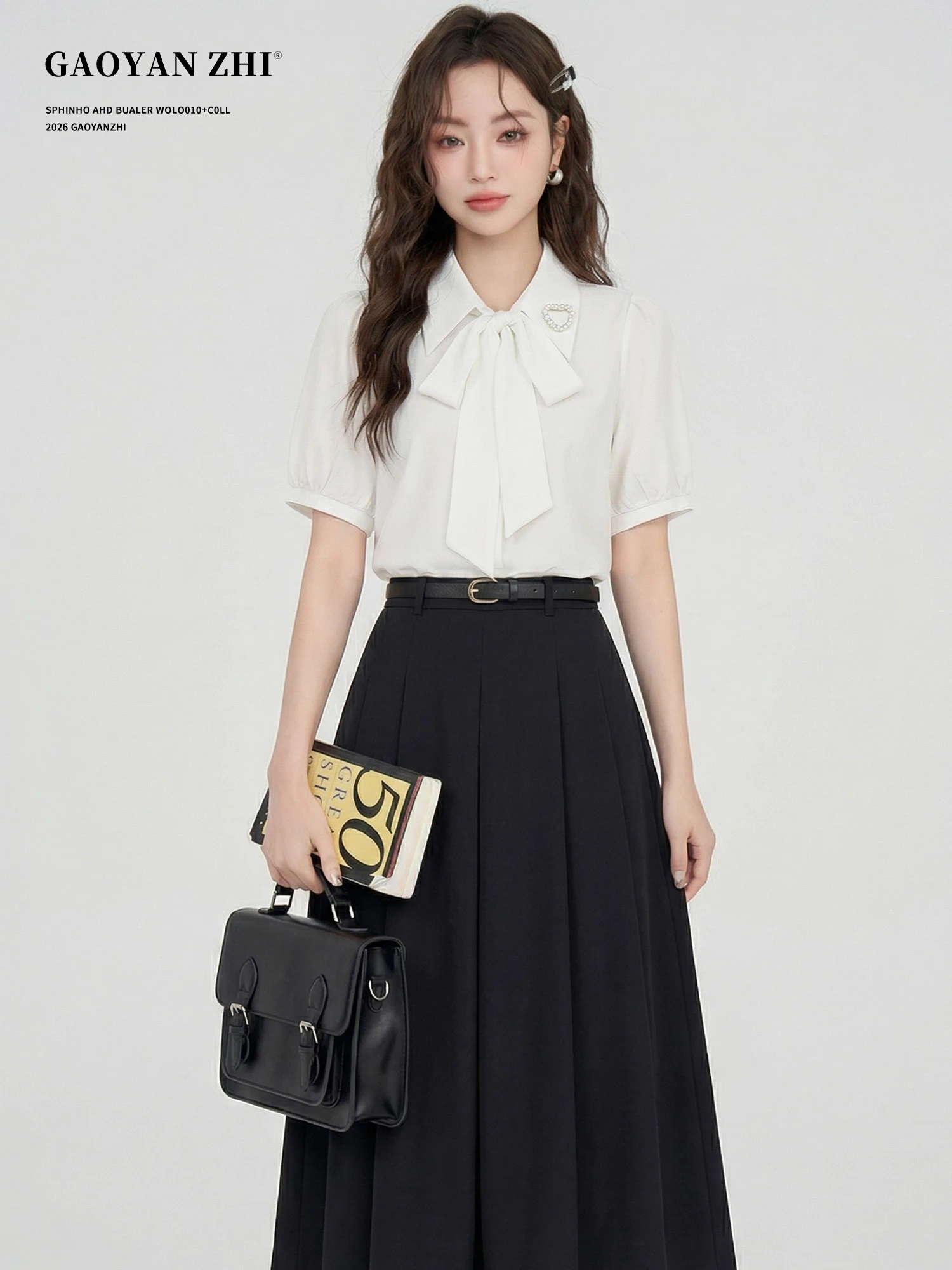 High Yanyan Summer Interview Outfit Women's College Style White Bow Tie Shirt Skirt Set Breathable Collar Button Closure
High Yanyan Summer Interview Outfit Women's College Style White Bow Tie Shirt Skirt Set Breathable Collar Button Closure