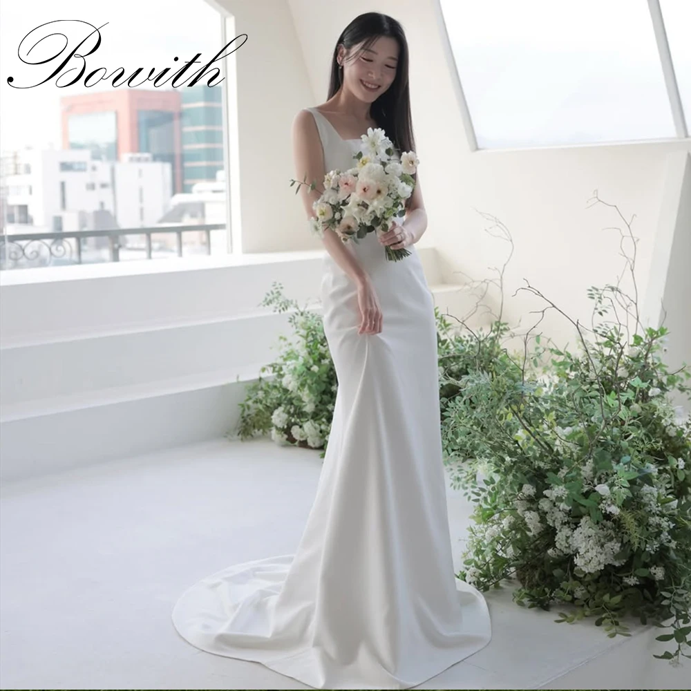 Bowith Square Collar Sleeveless Korea Wedding Dresses A-line Simple Floor-Length Bridal Gown Wedding Reception Dress Customized
Bowith Square Collar Sleeveless Korea Wedding Dresses A-line Simple Floor-Length Bridal Gown Wedding Reception Dress Customized
