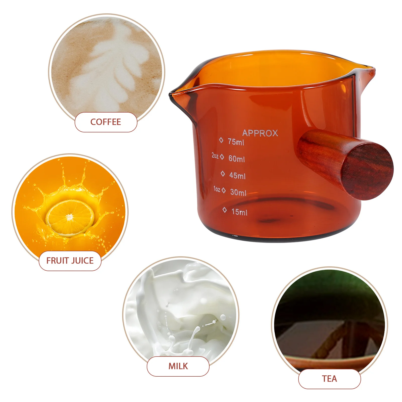 Glass Milk Pitcher with Wooden Handle Double Spout Transparent Measuring Cup for Coffee Cream Syrup Household Kitchen
Glass Milk Pitcher with Wooden Handle Double Spout Transparent Measuring Cup for Coffee Cream Syrup Household Kitchen