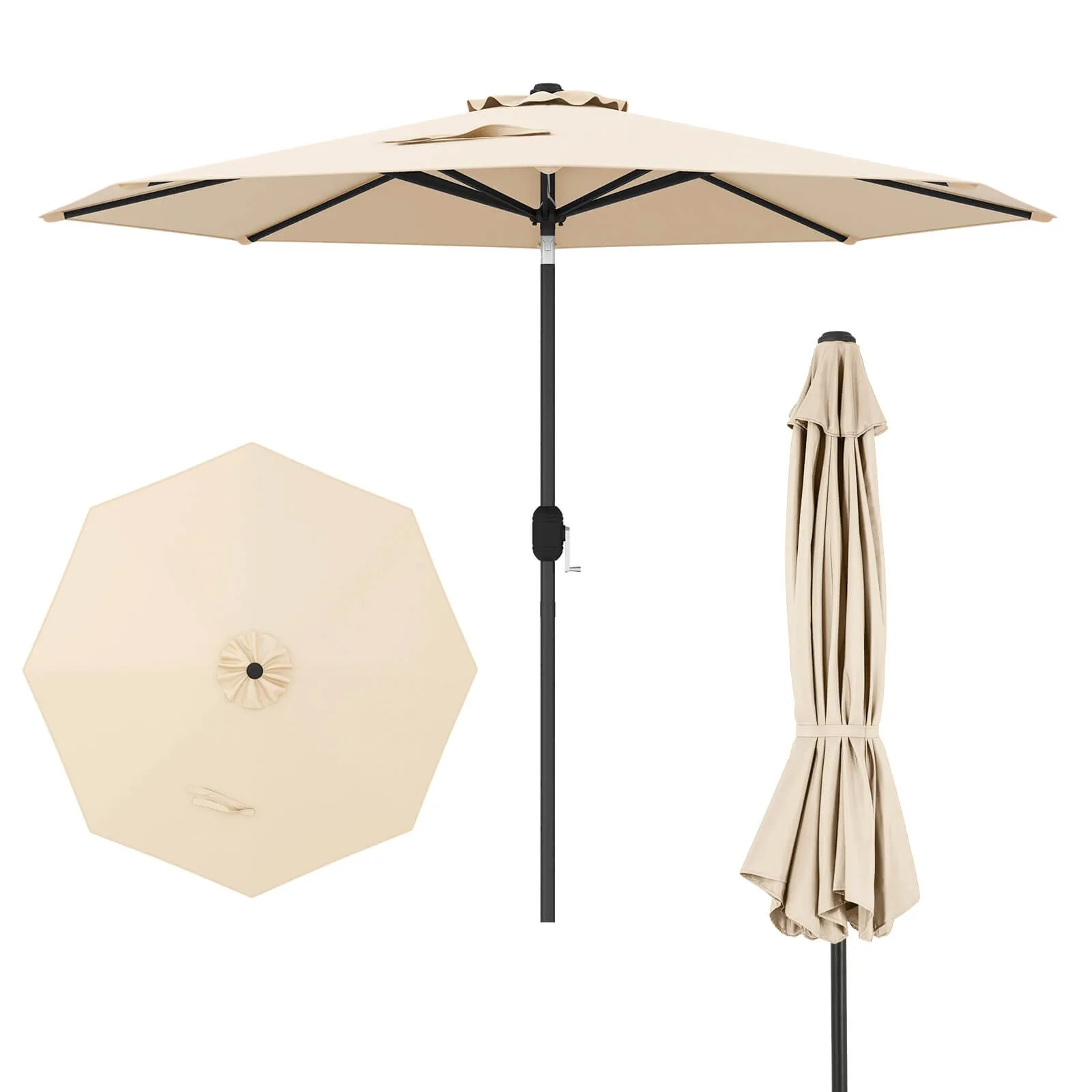 9Ft Outdoor Market Patio Table Umbrella Push Button Tilt Crank Lift Beige
9Ft Outdoor Market Patio Table Umbrella Push Button Tilt Crank Lift Beige