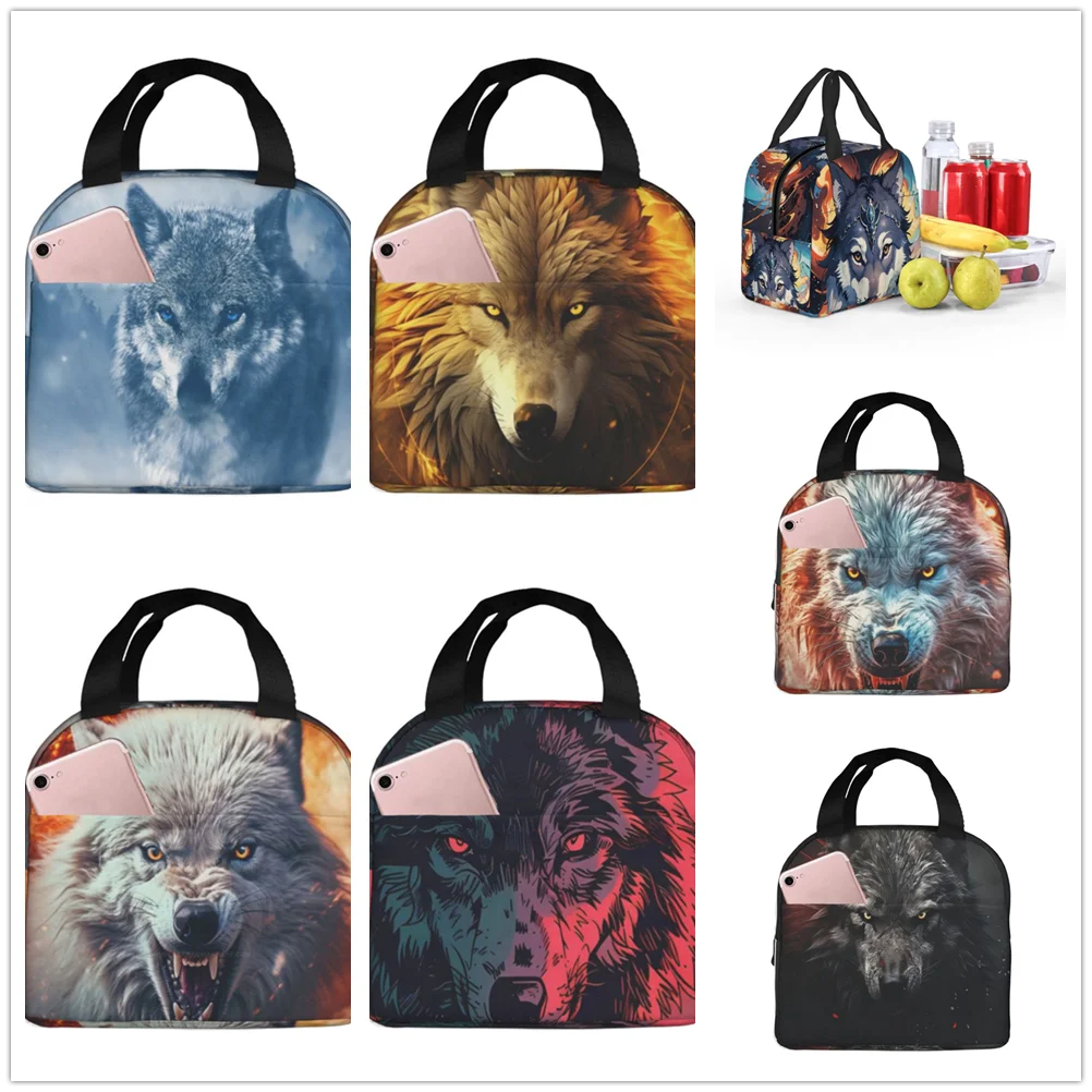 Fierce animal wolf Lunch bag thickened insulated bento bag is suitable for office students men and women food insulated bag 
Fierce animal wolf Lunch bag thickened insulated bento bag is suitable for office students men and women food insulated bag