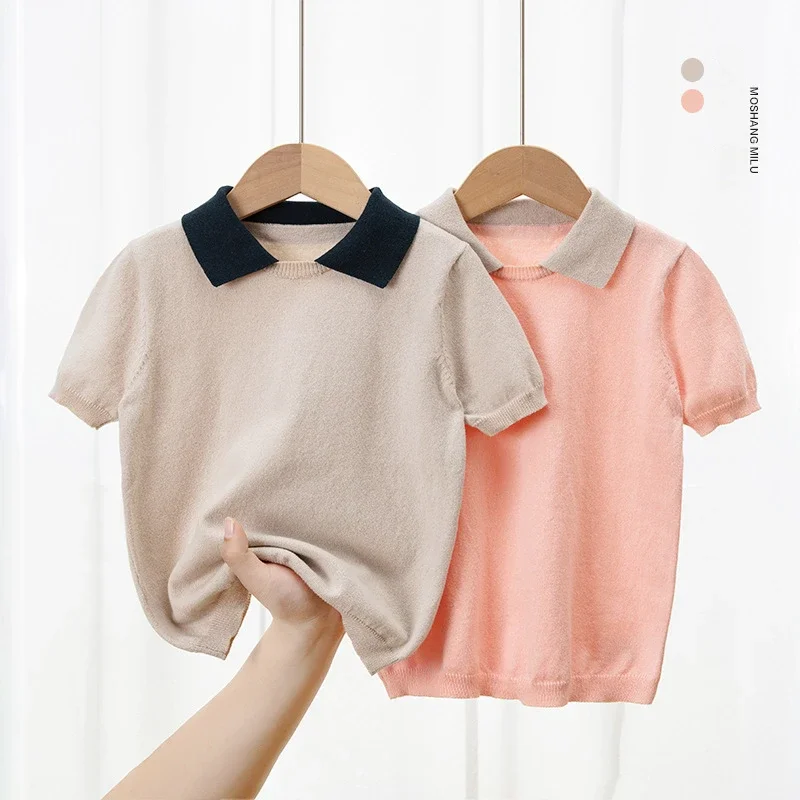 Girls Knitted Sweater Autumn 2024 Fashion All-match Short Sleeve Pullover Tops for Kids 2-13 Y Casual Children Sweater T-shirt
Girls Knitted Sweater Autumn 2024 Fashion All-match Short Sleeve Pullover Tops for Kids 2-13 Y Casual Children Sweater T-shirt