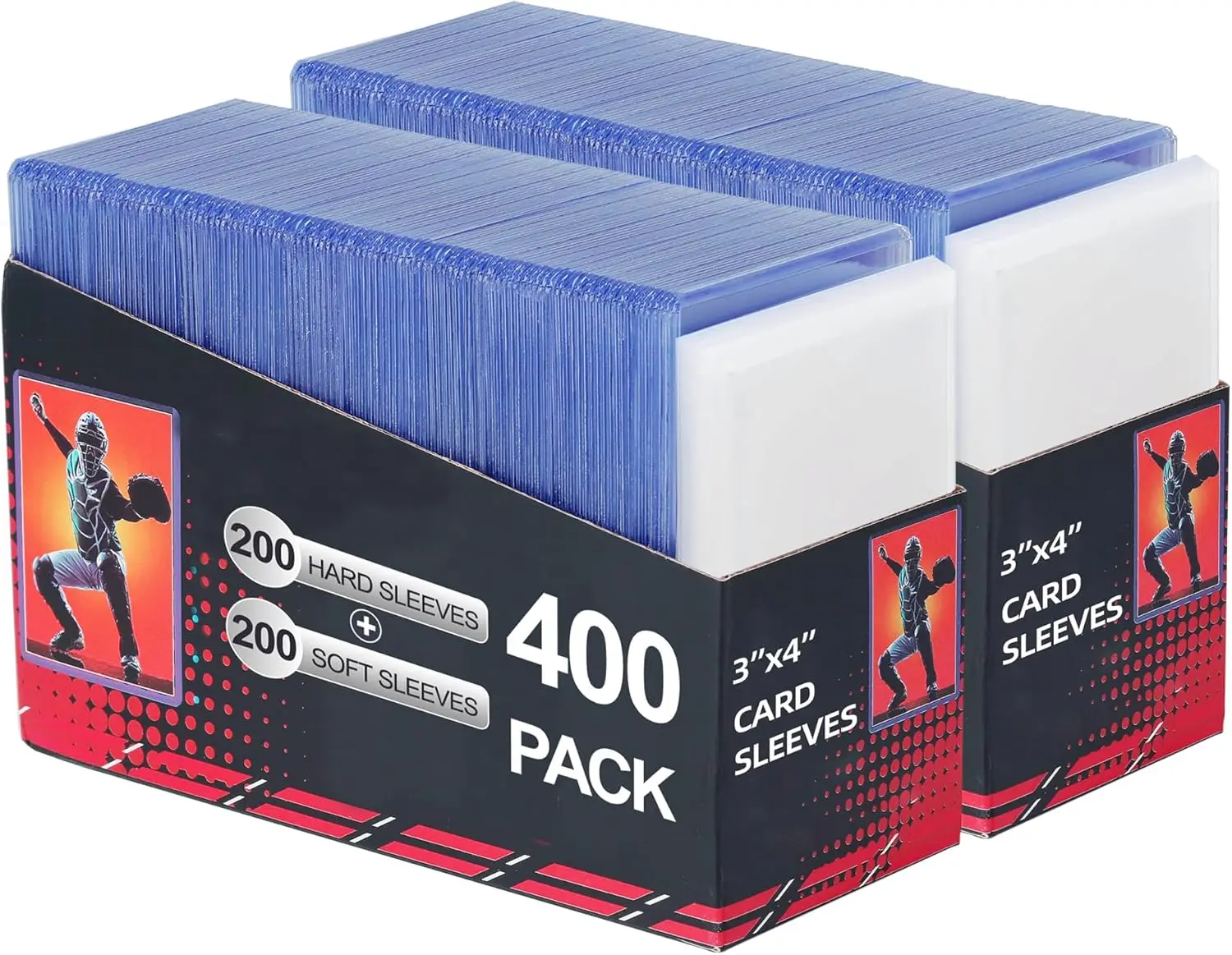 400 Card Sleeves, Clear Hard Sleeves for Cards, 3'X4' Card Protectors, Baseball Card Sleeves, Hard Plastic Card Holder for Tradi
400 Card Sleeves, Clear Hard Sleeves for Cards, 3'X4' Card Protectors, Baseball Card Sleeves, Hard Plastic Card Holder for Tradi